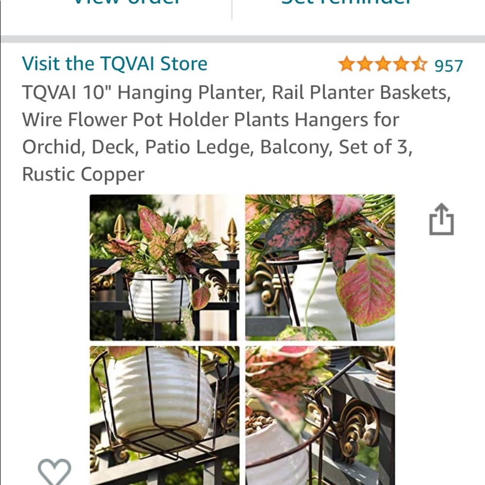 3 10” Hanging Plant Baskets NEW